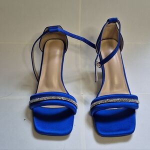 Elegant Blue Women's Heels with Rhinestone Detail